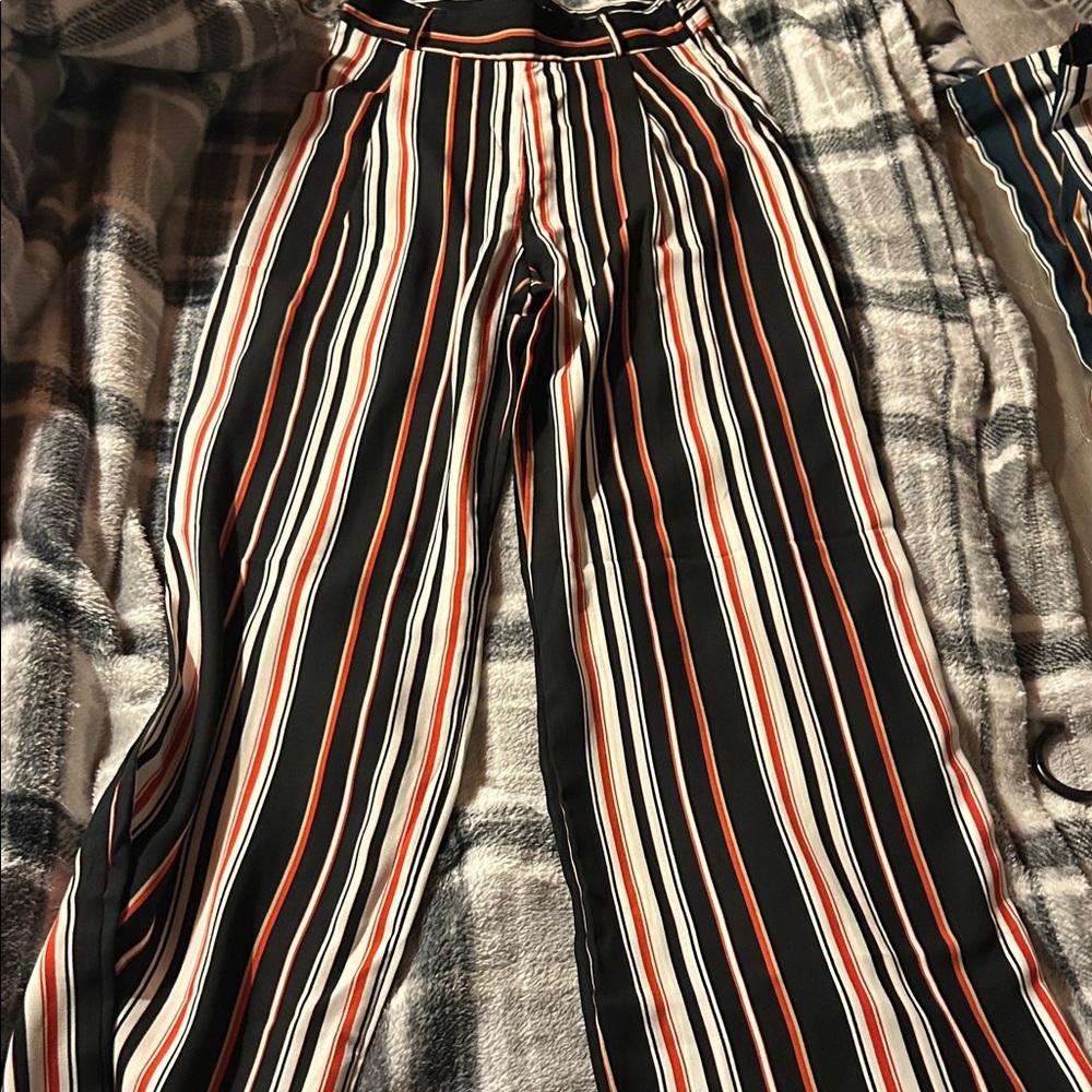 Striped Wide-Leg Pants